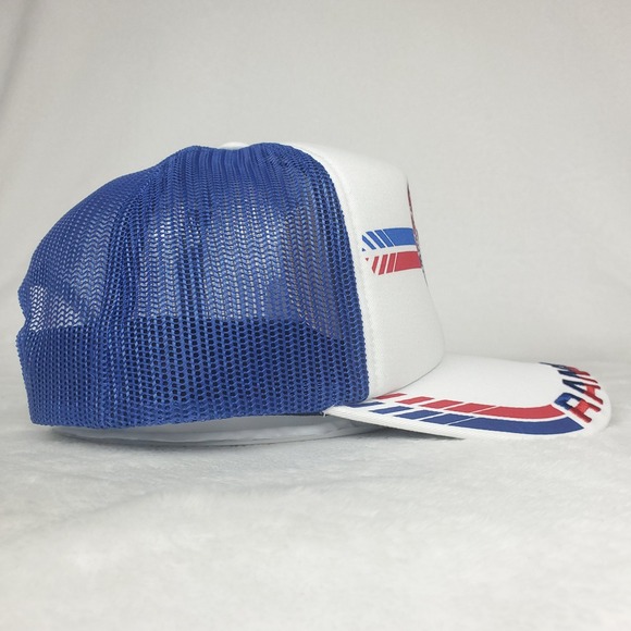 Texas Rangers Mitchell & Ness‎ MLB Trucker Hat Cap Embroidery Art White Blue New - Picture 5 of 9